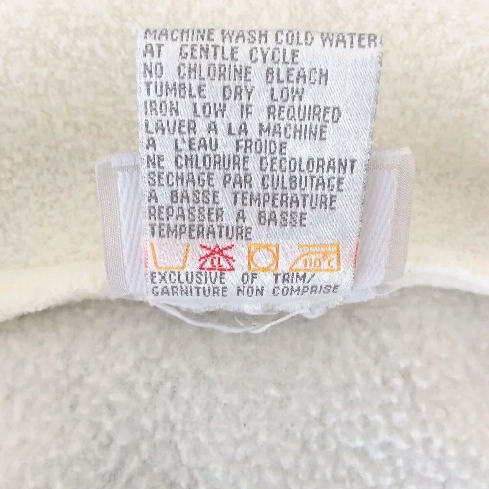 Jasmine Rose Full Zip Plush Fleece Robe Ivory Size Small